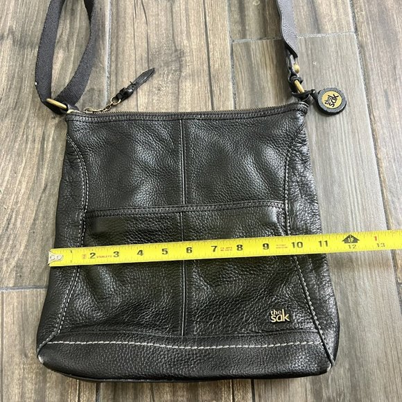 Vintage THE SAK Black  Pebble Leather Crossbody  Shoulder Bag  Purse - Picture 4 of 7